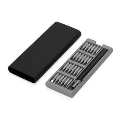 Отвертка с набором из 24 насадок Bits, черный-1