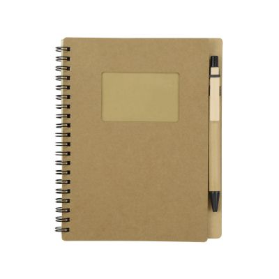 Блокнот Дейзи с ручкой, крафт/черный-3