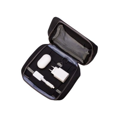 Набор для путешествий с наушниками, адаптером и универсальным кабелем Take me, черный, белый-1