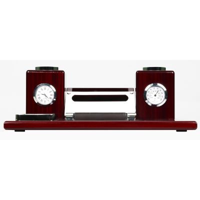 Настольный прибор Петронас: часы, термометр, подставки под ручки, визитки, скрепки, бумажный блок-1