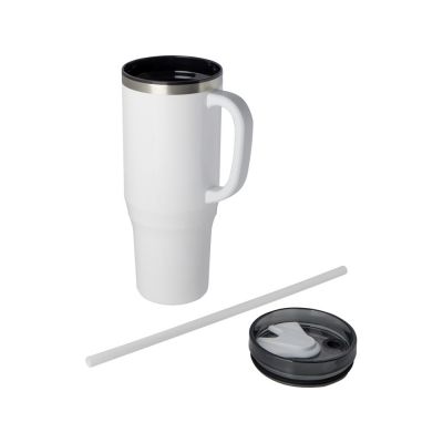 Melbourne кружка 1200 мл, сертифицированная согласно RCS, с соломинкой - Белый-2