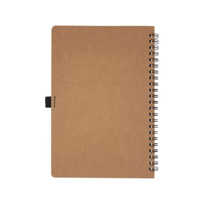 Блокнот Cobble на пружине, формат A5, изготовленный из переработанного картона, с листами из каменной бумаги, натуральный-2