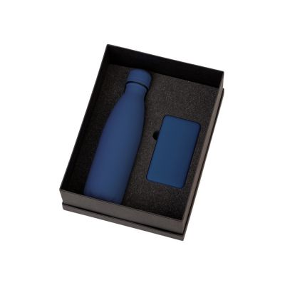 Подарочный набор с термобутылкой и повербанком С1, 5000 mAh, темно-синий-1
