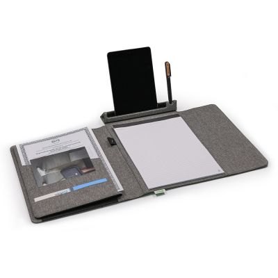 Портфолио А4 из RPET с отделением для ноутбука NotyFolio Eco, 20 л FSC бумаги, серый-0