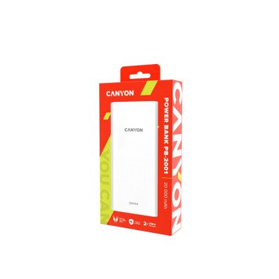 Портативный аккумулятор Canyon PB-2001 (CNE-CPB2001W), белый-4