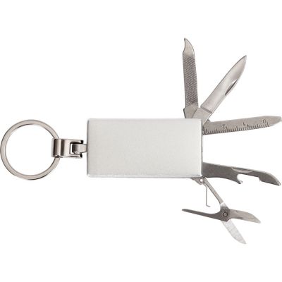 Мультитул-брелок 5-в-1 Badge, серебристый-4
