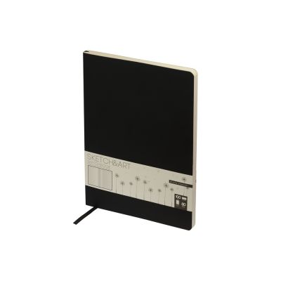 Скетчбук Sketch & Art в мягком переплете 179х250 мм, 80 л. бежевой бумаги 100 гр., черный-0