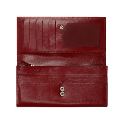 Портмоне дамское с отделениями для банкнот, кредитных карт и монет, красный-3