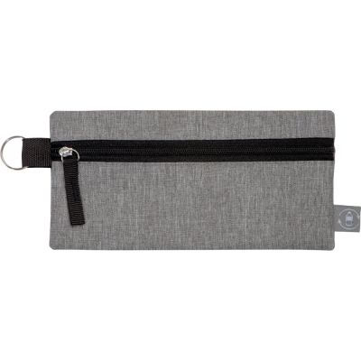 Универсальный пенал из переработанного полиэстера RPET Holder, серый/черный-2
