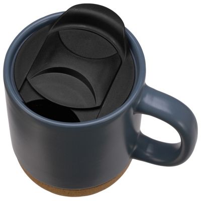 Кружка Denpasar с пробковым дном и крышкой, цветная с двух сторон, антрацит-1