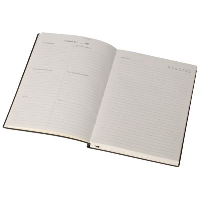 Бизнес блокнот Supreme с вставкой из софт-тача, гибкая обложка, 128 листов, черный-8