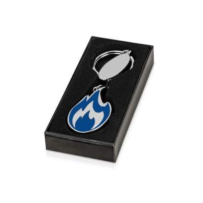 Брелок с шильдом,  синий/серебристый-2