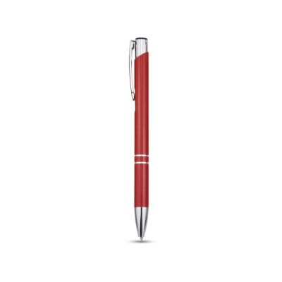 Алюминиевая шариковая кнопочная ручка Moneta, синие чернила, красный-1