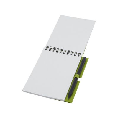 Блокнот Luciano Eco на пружине, с карандашом, маленький, зеленый-3