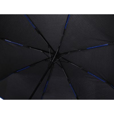 Зонт-полуавтомат складной Motley с цветными спицами, черный/синий-6
