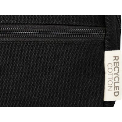 Косметичка Joey из холста, переработанного по стандарту GRS, объемом 3,5 л, сплошной черный-3