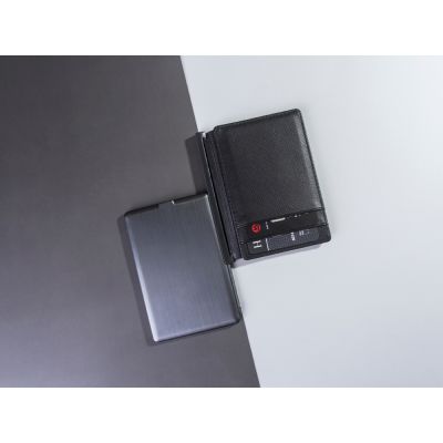 Портмоне с зарядным устройством INE, 3000 mAh, черный-2