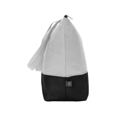 Сумка-холодильник Reviver с длинными ручками из нетканого переработанного материала RPET, белый/черный-3