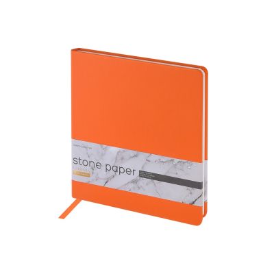 Еженедельник с каменной бумагой А5+ Carrara, оранжевый-0