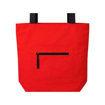 Сумка на молнии Zipper  Neo из хлопка 280 г c карманом на молнии спереди, красный-4