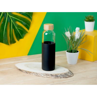 Бутылка для воды стеклянная Refine, в чехле, 550 мл, черный-14
