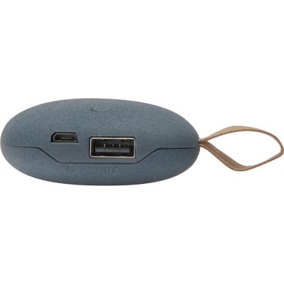 Внешний аккумулятор в форме камня Stone, 5200 mAh, серо-синий-4