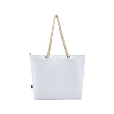 Panama пляжная эко-сумка-холодильник из переработанного материала, с ручками-шнурками 23L, белый-2