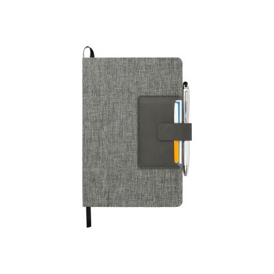 Блокнот Clap с отделением для визиток и магнитным клапаном, серый-4