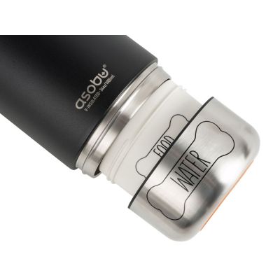 Вакуумный термос Buddy 3-в-1 со съемными мисками для питомцев, 1000 мл, черный-5