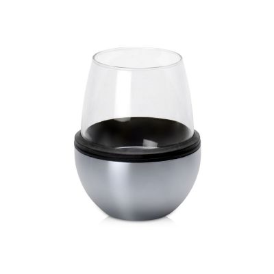 Тумблер для вина WINE KUZIE, серебристый-2