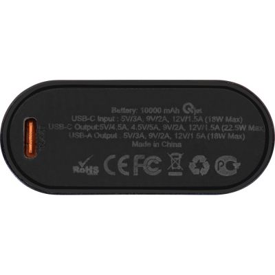 Внешний аккумулятор с QC/PD Qwik, 10000 mah, черный-5
