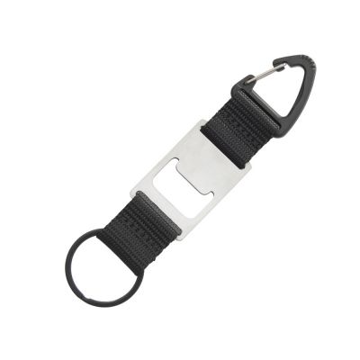 Брелок-ремувка с открывашкой и карабином Champion, черный-0