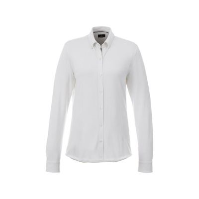 Женская рубашка Bigelow из пике с длинным рукавом, белый-1