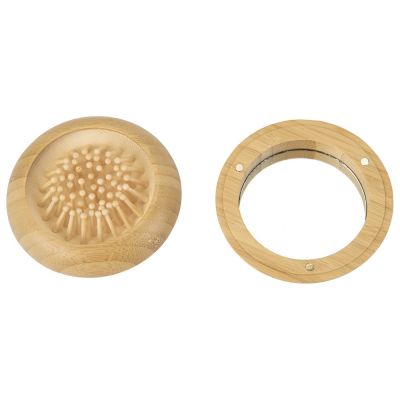 Расческа с зеркалом из бамбука Daisy, натуральный-6