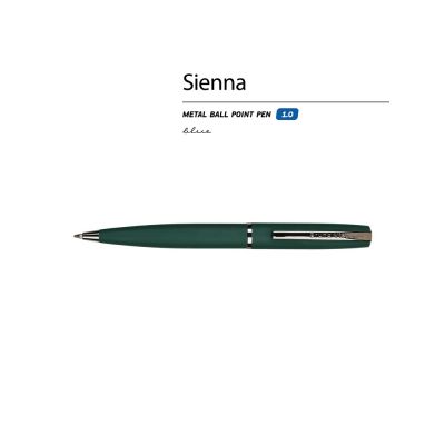 Ручка металлическая шариковая Sienna, софт-тач, 1.0 мм, зеленый-1