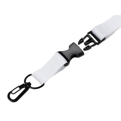 Ланъярд 2 см под сублимацию с карабином и межуровневым замком, черный-3