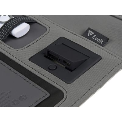 Органайзер с беспроводной зарядкой 5000 mAh Powernote, светло-серый-4
