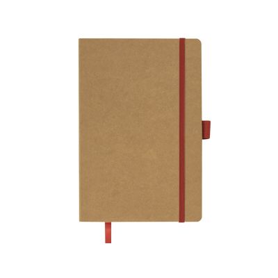 Блокнот Sevilia Soft, гибкая обложка из крафта A5, 80 листов, крафтовый/красный-4