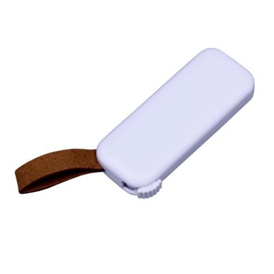 USB-флешка промо на 128 Гб прямоугольной формы, выдвижной механизм, белый-1