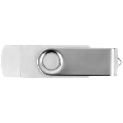 USB/micro USB-флешка 2.0 на 16 Гб Квебек OTG, белый-3