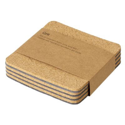 Набор костеров из пробки с фетром Grit-3