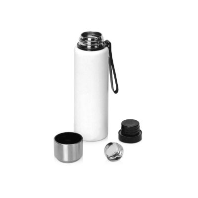 Вакуумный термос Story c покрытием powder, тубус, белый-1