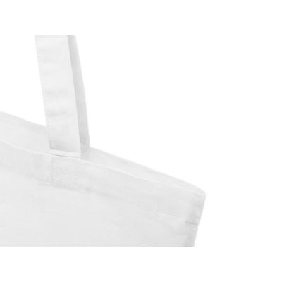 Эко-сумка Madras объемом 7 л из переработанного хлопка плотностью 140 г/м2, белый-3