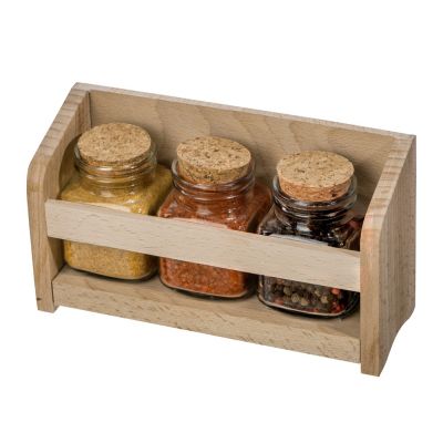 Набор Delicio из трех специй в подставке из бука-0