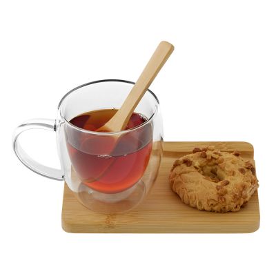 Кружка с двойными стенками на подставке с ложкой Teatrio-8