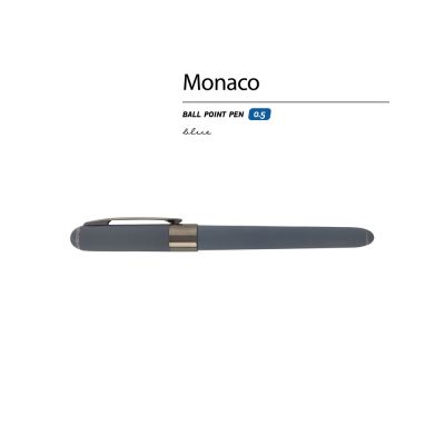 Ручка пластиковая шариковая Monaco, 0,5мм, синие чернила, графит/вороненая сталь-1
