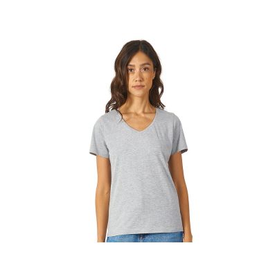 Футболка Heavy Super Club N женская с V-образным вырезом, серый меланж-0