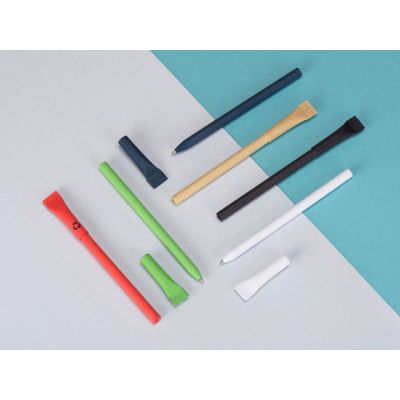 Ручка картонная с колпачком Recycled, темно-серый-3