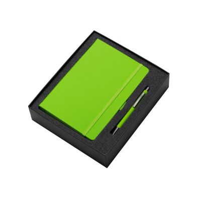 Подарочный набор Vision Pro soft-touch с ручкой и блокнотом А5, зеленое яблоко-1