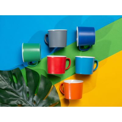 Матовая кружка Nancy 360 мл цветная снаружи, белая внутри, зеленый классический-4